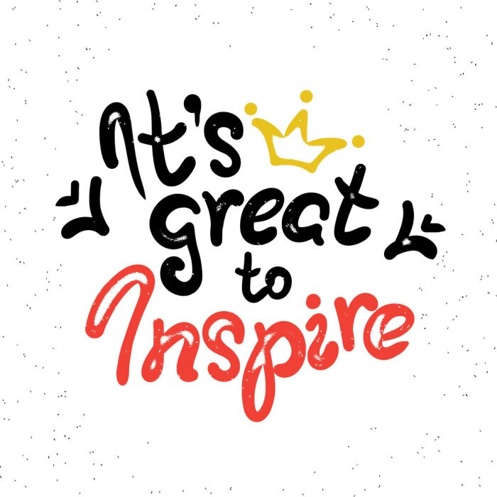 Poster  Il est grand d'inspirer scribble écriture manuscrite élément