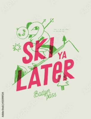 Poster  Illustration artistique du ski alpin