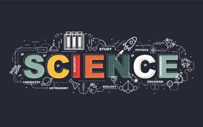 Poster  Illustration avec le mot science