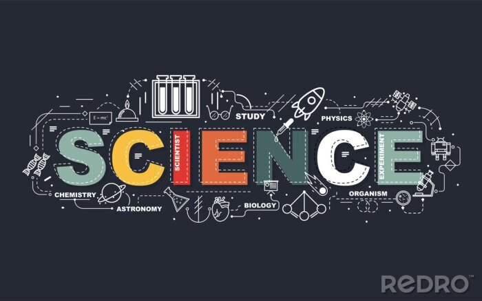 Poster  Illustration avec le mot science