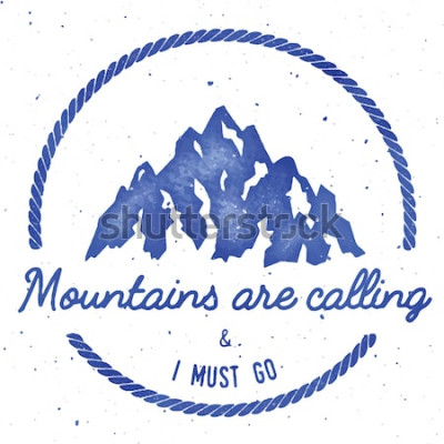Poster  Illustration avec montagnes et lettrage