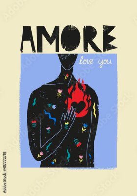 Poster  Illustration d'amour