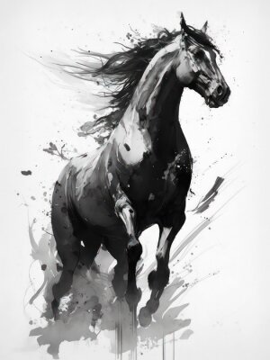 Poster  Illustration d'art de cheval noir