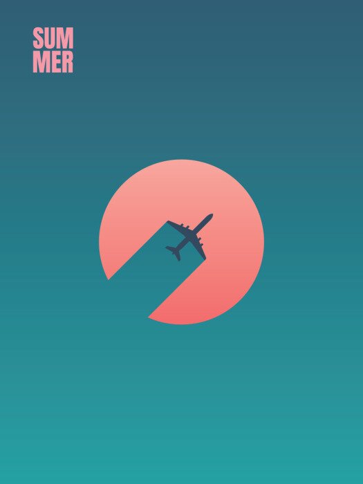 Poster  Illustration d'un avion dans le ciel