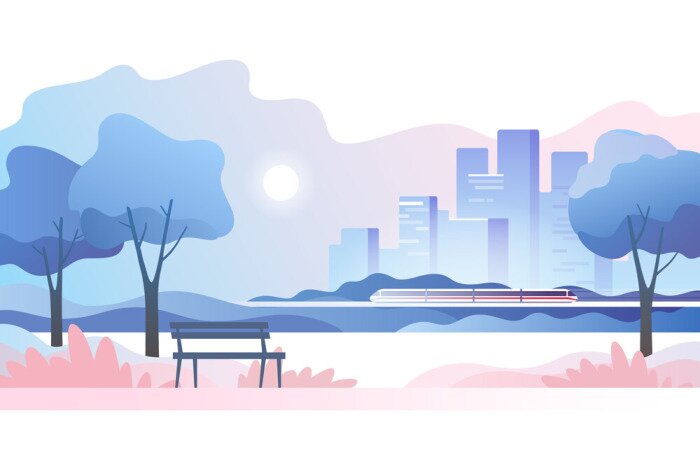 Poster  Illustration d'un panorama de ville