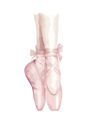 Poster  Illustration de ballet aquarelle. Dessiné de main vector art. Mode d'impression