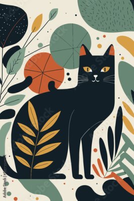Poster  Illustration de chat noir