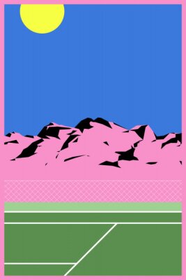 Poster  Illustration de court de tennis moderne