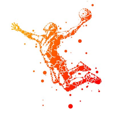 Poster  illustration de joueur de basket résumé en saut