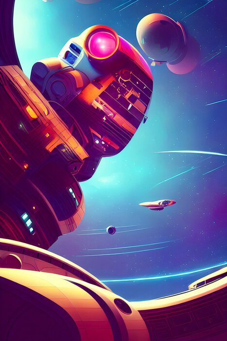 Poster  Illustration de l'espace futuriste