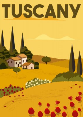 Poster  Illustration de la Toscane en automne