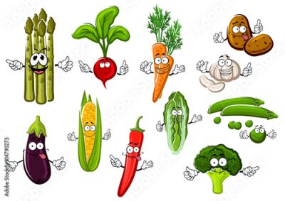 Poster  Illustration de légumes dans un style enfantin