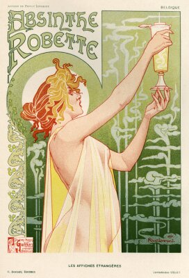 Poster  Illustration exceptionnelle d'une femme version Art Nouveau