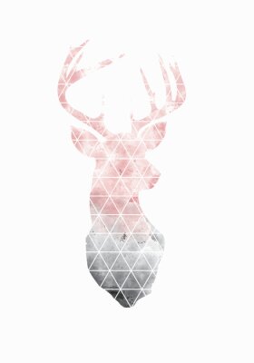 Poster  Illustration géométrique d'un cerf