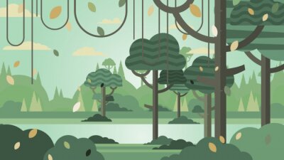 Poster  Illustration minimaliste de la jungle