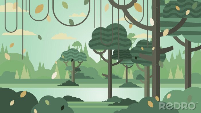 Poster  Illustration minimaliste de la jungle