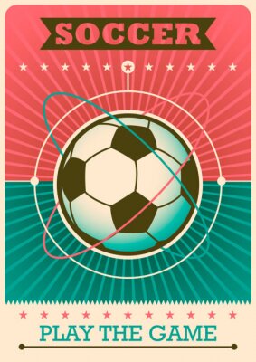 Poster  Illustration rétro de football