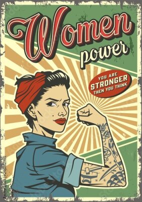 Poster  Illustration rétro du pouvoir féminin