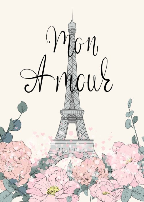 Poster  Illustration romantique de Paris
