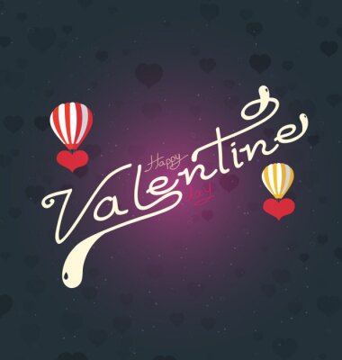 Poster  Illustration typographique romantique de la saint valentin