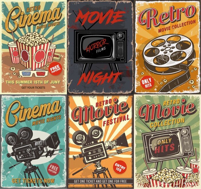 Poster  Illustrations de cinéma vintage