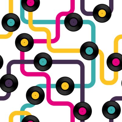 Image abstraite avec des disques vinyls