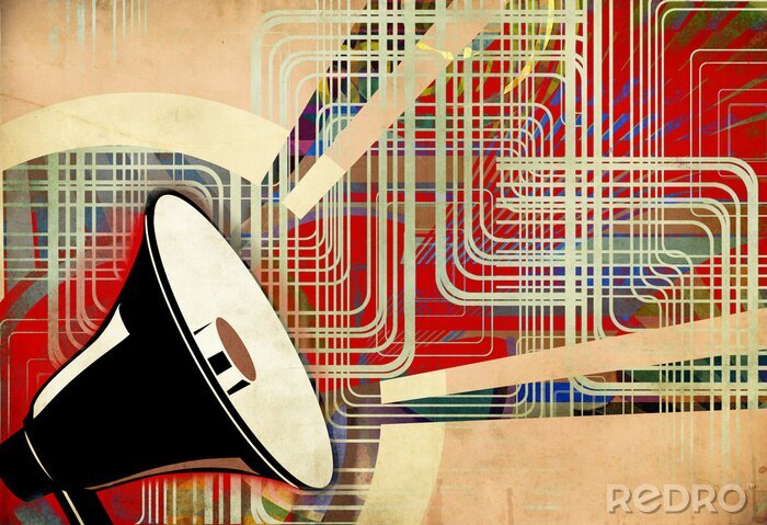 Poster  Image avec un mégaphone