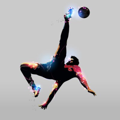 Poster  Image d'un joueur de football sur fond gris