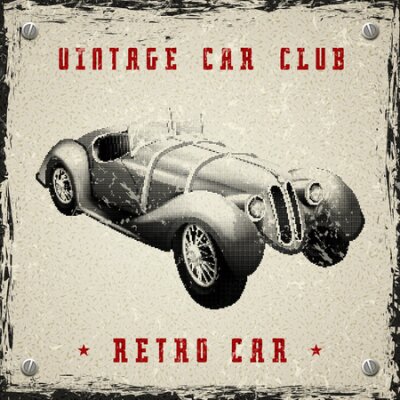 Poster  Image graphique d'une voiture rétro