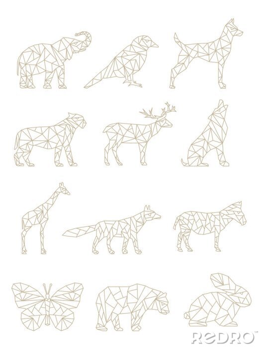 Poster  Images géométriques d'animaux