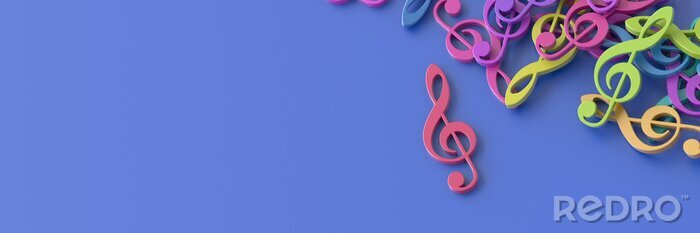 Poster  Infinie, musical, notes, 3D, rendre