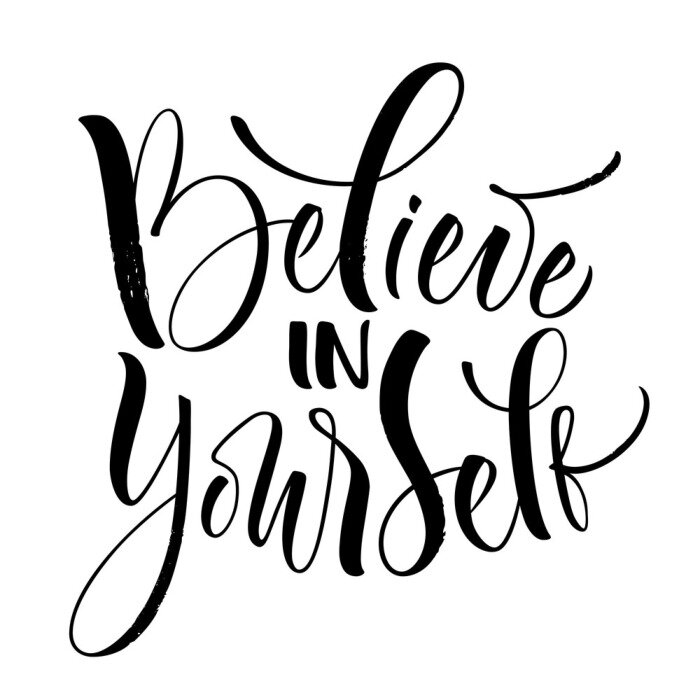 Poster  Inscription calligraphique crois en toi