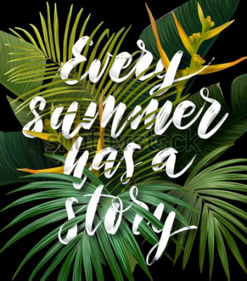 Poster  Inscription de vacances sur les feuilles