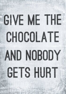 Inscription humoristique sur le chocolat