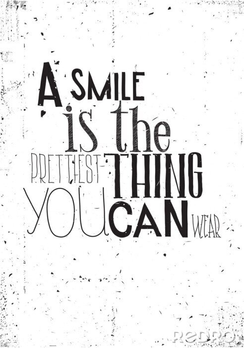 Poster  Inscription inspirante sur un sourire sur fond ancien