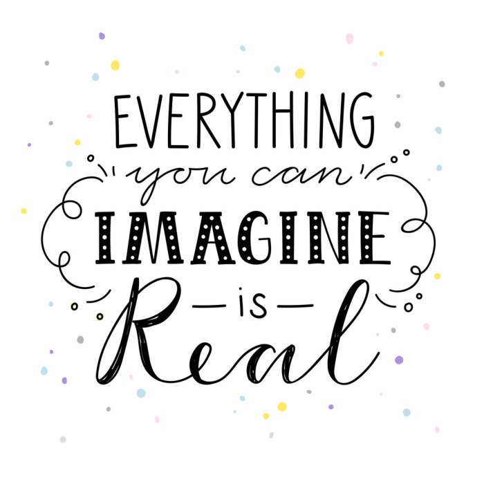 Poster  Inscription typographique sur l'imagination