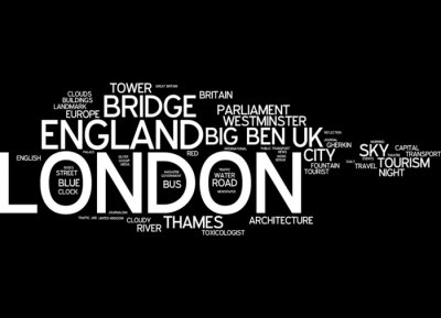 Inscriptions noir et blanc avec Londres