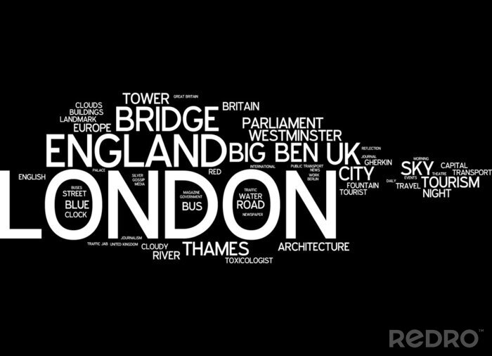 Poster  Inscriptions noir et blanc avec Londres