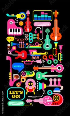 Poster  Instruments de musique colorés