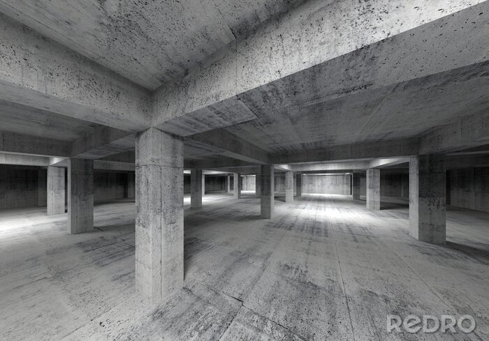 Poster  Intérieur d'un garage souterrain