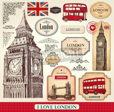 Poster  J'aime les symboles de Londres