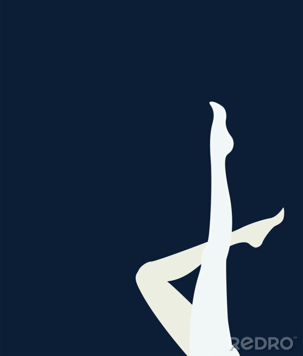 Poster  Jambes féminines galbées tendues vers le haut