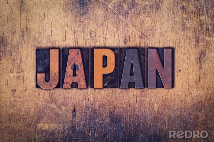 Poster  Japon Type de Letter Lettertique en bois