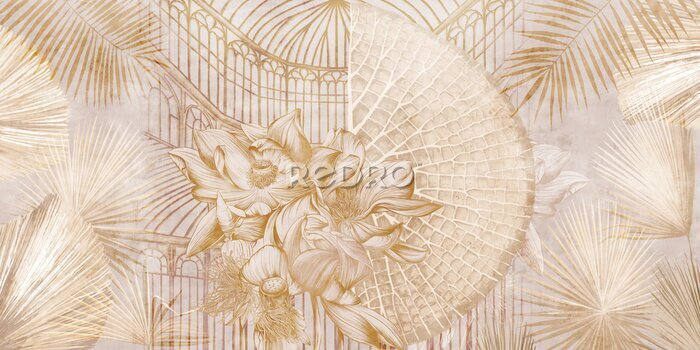 Poster  Jardin Botanique Beige