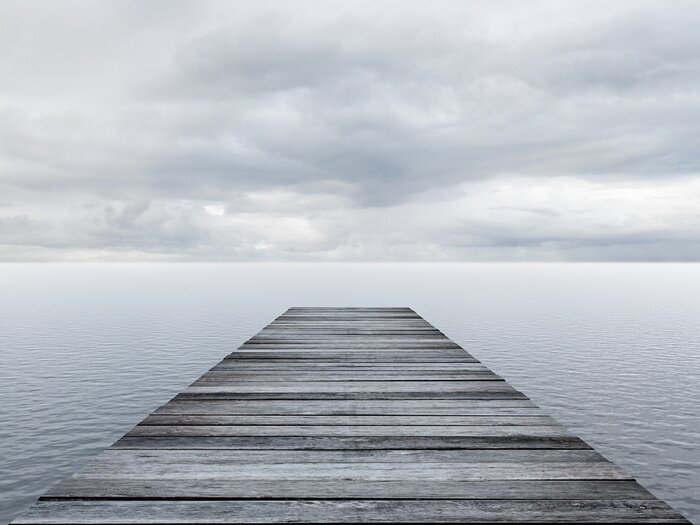 Poster  Jetée en bois sur une eau calme