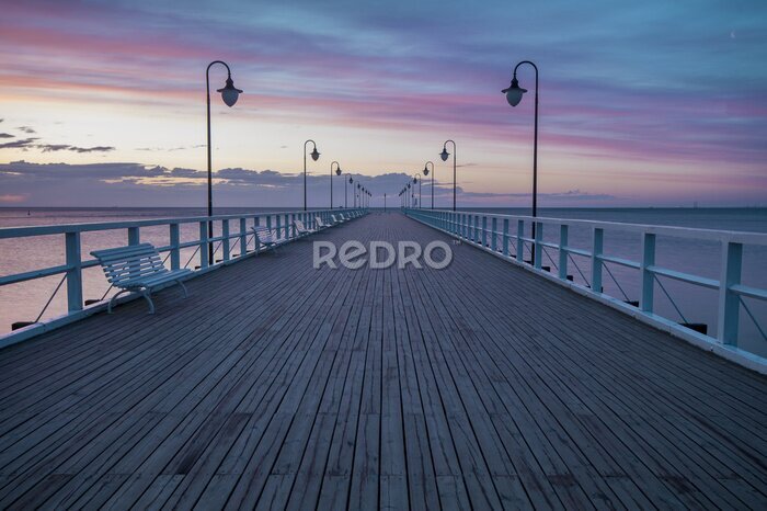 Poster  Jetée en bord de mer à Gdynia Orłowo