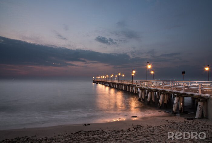 Poster  Jetée lumière de lampadaire