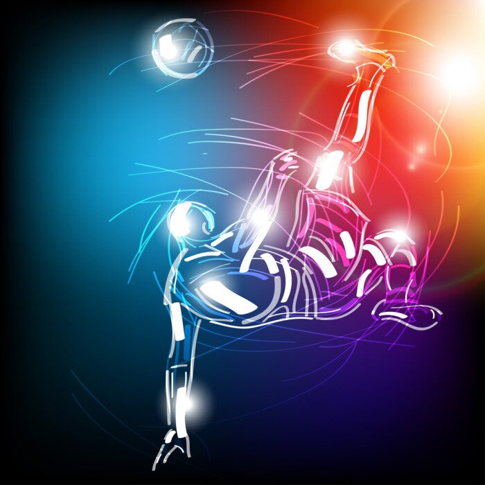 Poster  Joueur de foot faisant des acrobaties