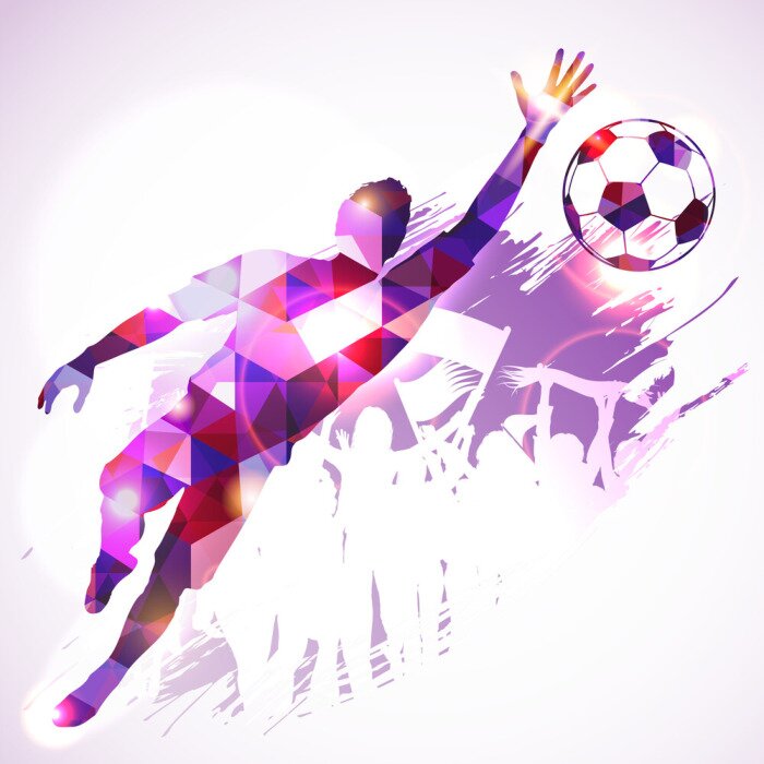 Poster  Joueur de foot géométrique