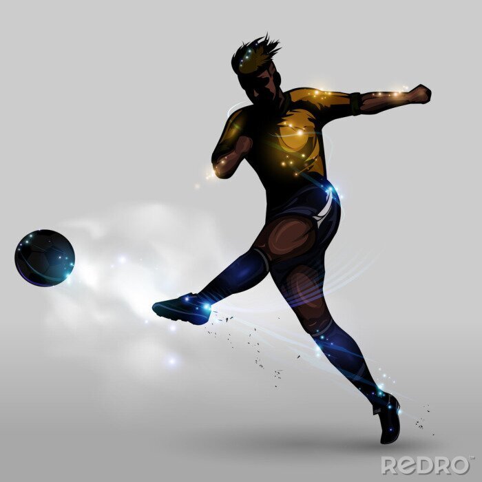 Poster  Joueur de football dans une édition cosmique